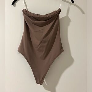Brown tube bodysuit